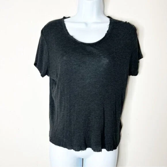 Anthropologie Joe’s Jeans Women's T-shirt Tee short sleeve Heather Black XS - Picture 6 of 13